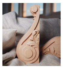 Curved wooden corbel for furniture decorating