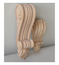 Curved wooden corbel for furniture decorating