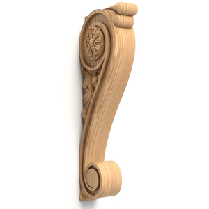 This large corbel in Art Deco style presents an elegant scroll design adorned with stylized flowers ..