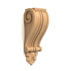 wooden medium detail scroll leaf corbel baroque style
