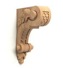 Neoclassical hardwood wall brackets with flutes