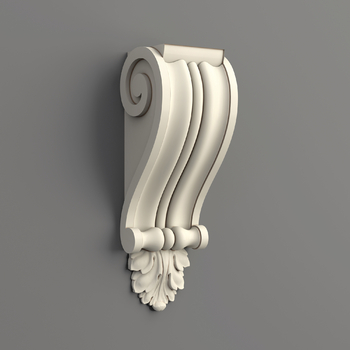 Classic Polyurethane Corbel with Fluted Scroll Design & Ornamental Acanthus