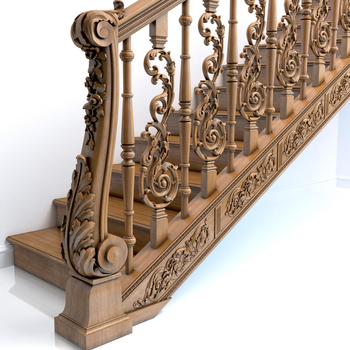 Solid wood staircase post, Carved stairs baluster