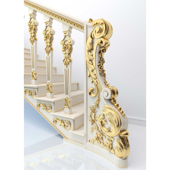 Ornamental wooden decorative stairs baluster, Left