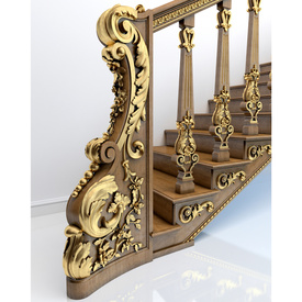 Ornamental wooden decorative stairs baluster, Right