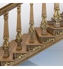 Square wood STAIR SPINDLES from oak or beech