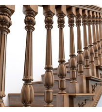 Reeded Renaissance style wooden baluster for staircase