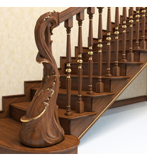 Decorative Artichoke wooden post for staircase