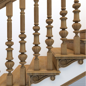 Antique Carved staircase baluster at Carved-Decor.com