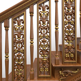 Carved wood stairs part, Unfinished Classic spindle