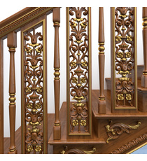 Wood Carved round Classic style railing spindle