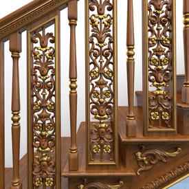 Carved porch baluster, Solid wood stairs spindle