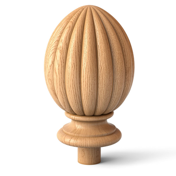 Neoclassical carved finial, Oak newel cap