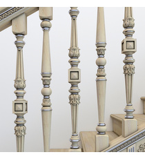 Unfinished solid wood fluted baluster for staircase