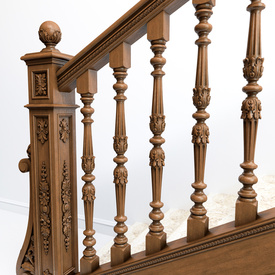 Victorian Stair Baluster with Acanthus Leaf Carved from Oak at Carved-decor.com
