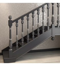 Classical fluted wood baluster with acanthus leaves