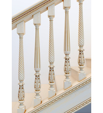 Baroque hardwood baluster with acanthus scrolls