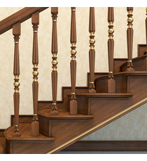Fluted Classic style oak stair baluster with ribbons