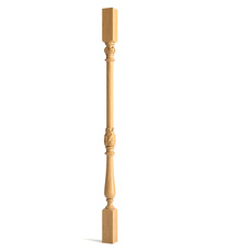 Victorian wood round staircase baluster with flutes