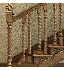 Round balusters accanthus leaves from solid wood