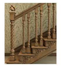 Architectural fluted posts for staircases from beech