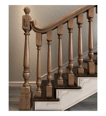 Classic twisted staircase post from solid wood
