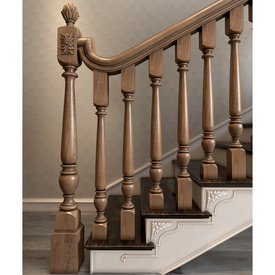 Victorian banister newel post for sale - Wooden stair parts