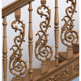 Carved wood decorative baluster, Classic railing spindle