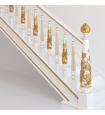 Architectural fluted posts for staircases from beech