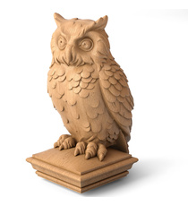 Solid wood Owl decorative newel post cap 