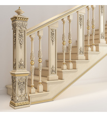 Classic rounded newel post from solid wood