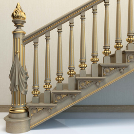 Empire stair post, Flame wooden staircase parts