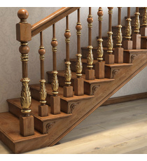 Victorian beech newel post with acanthus leaves