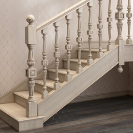 Unfinished stair newel post for staircase - Wooden stair parts