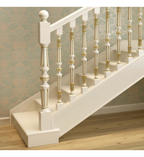 Ornate fluted newel post from solid wood
