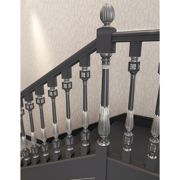 Custom newel post, Hardwood staircase post