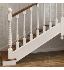 Handcrafted Classic fluted staircase post from oak