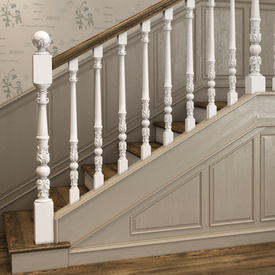 Wood carving wood stair post for interior - Wooden stair parts