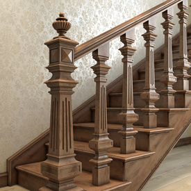 Fluted wooden carved baluster, Unpainted classic baluster