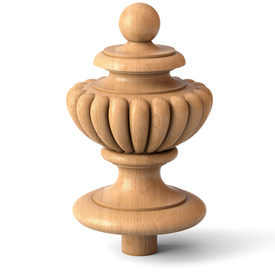 Carved Urn finial, Wooden finial for interior