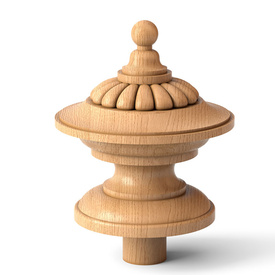 Vintage wooden newel post cap, Wooden finial Urn