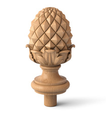 Ethnic style oak carved cupola finial for interior