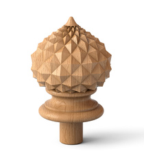 Solid wood flower Bud finial for interior decorating