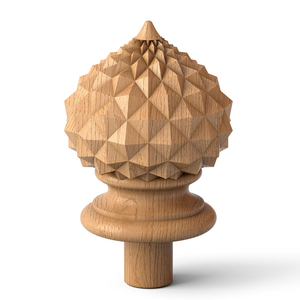 Ethnic style oak carved cupola finial for interior