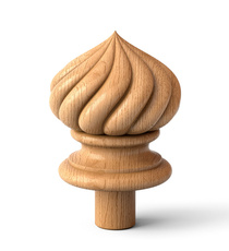 Ethnic style oak carved cupola finial for interior
