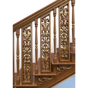 Decorative rectangular balusters floral openwork from oak