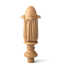 Unfinished carved wood Falcon finial for stairs post