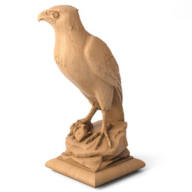 Hawk wooden newel cap, Bird decorative finial