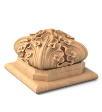 Handcrafted traditional staircase finial from solid wood