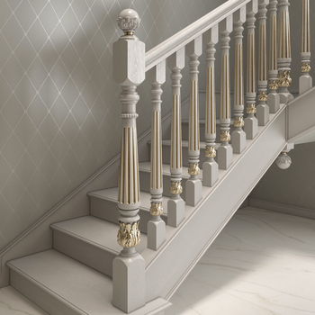 Unfinished floral baluster, Stairs wooden baluster